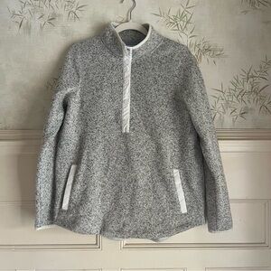 Vineyard Vines Pullover Fleece Gray Quarter Snap Button Up Women's Medium
